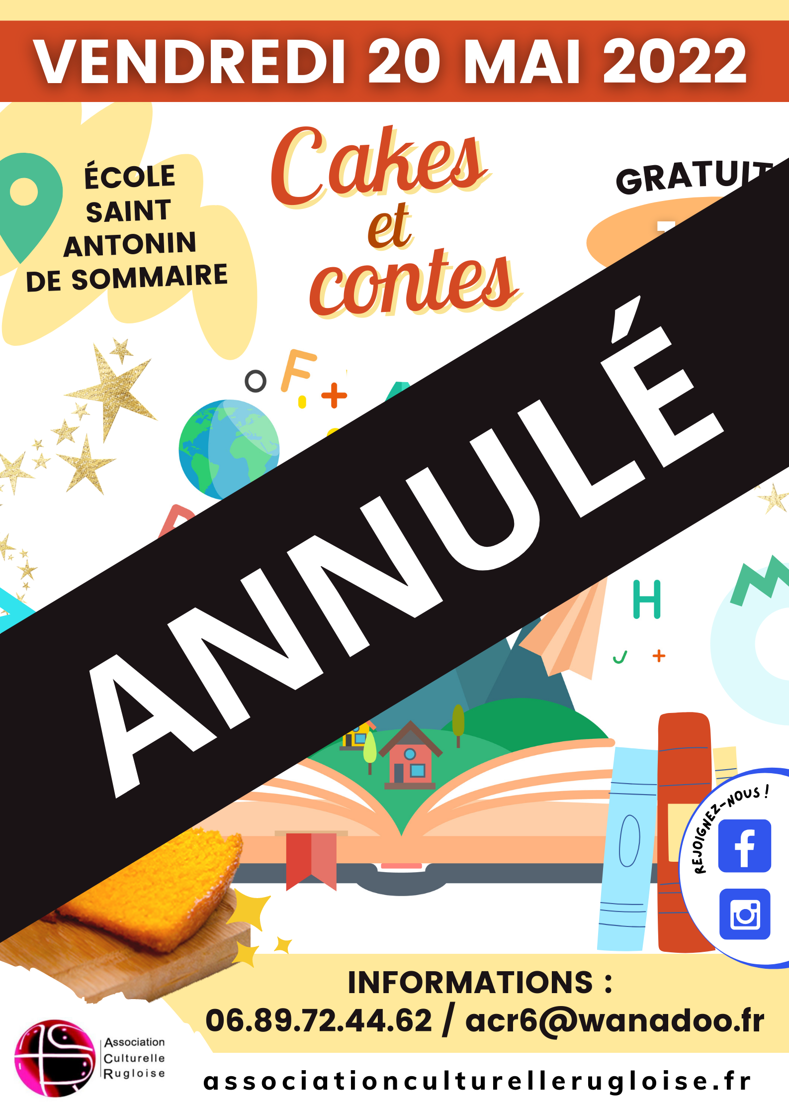 « Cakes et contes » à St-Antonin-de-Sommaire : ANNULÉ