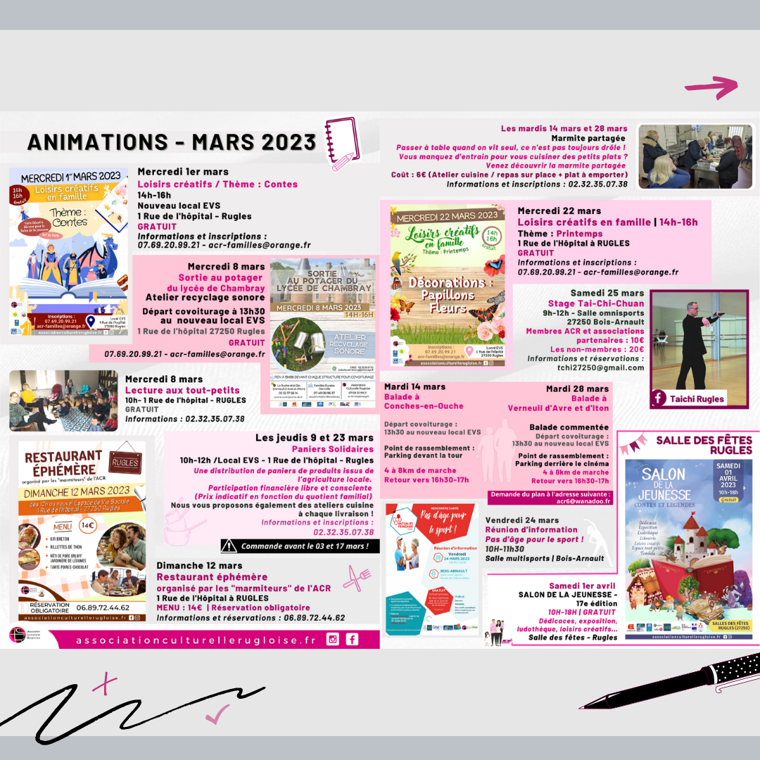 Animations Mars 2023