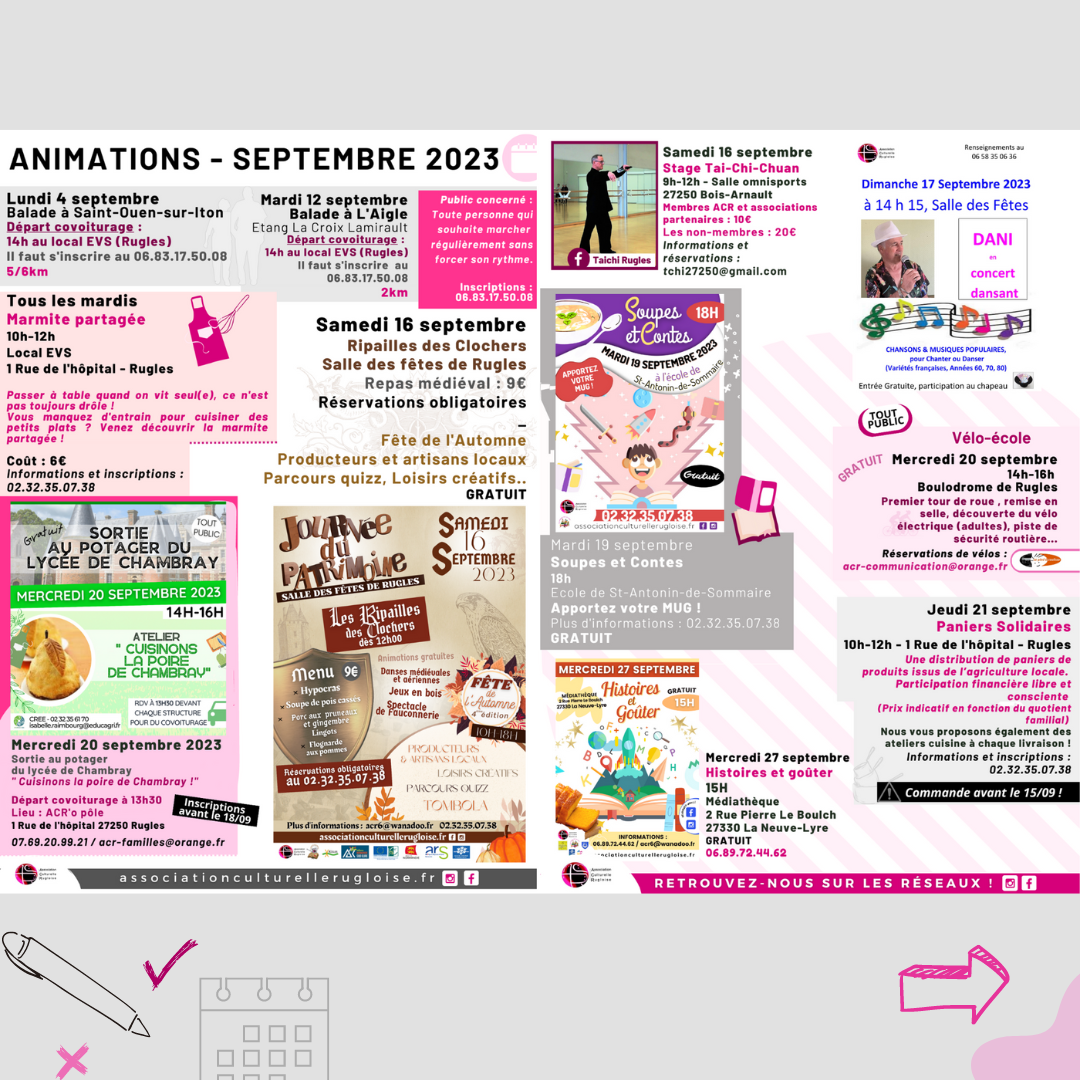 Animations | Septembre 2023